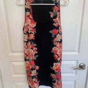 Black floral mini dress